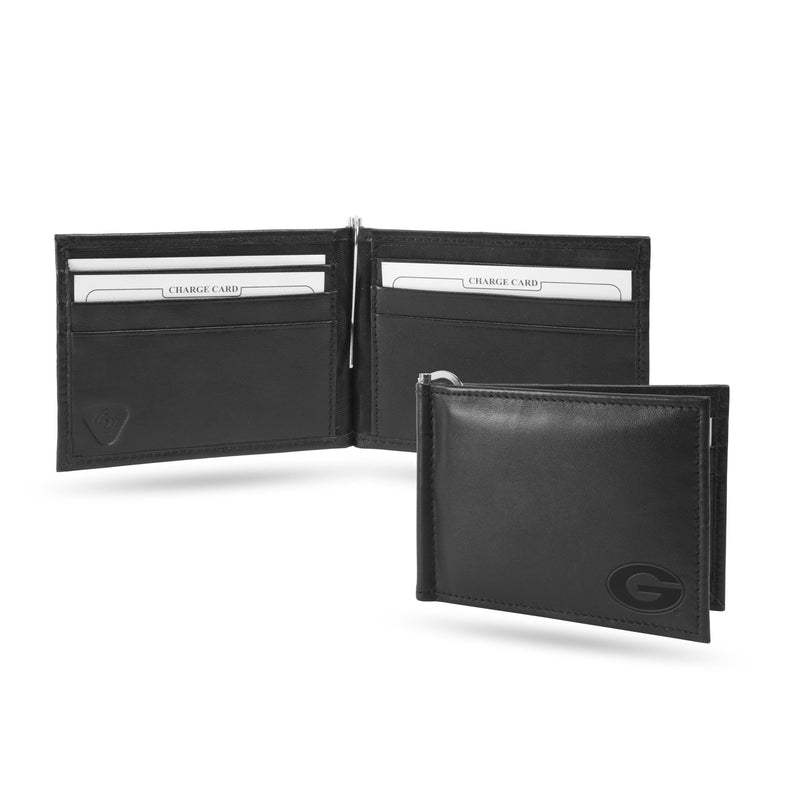 Leather Money Clip Wallet Georgia Shield Money Clip