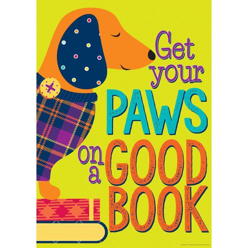 GET YOUR PAWS ON A GOOD BOOK POSTER-Learning Materials-JadeMoghul Inc.