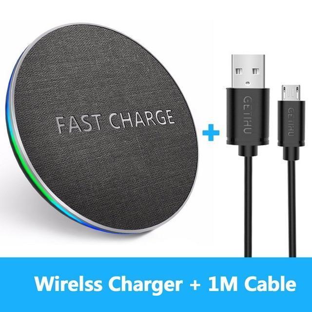 GETIHU 10W Qi Fast Wireless Charger For iPhone X XR XS MaX 8 Samsung Note 8 S8 S9 Plus S7 S6 Edge Phone Wireless Charging Charge-China-Universal-JadeMoghul Inc.