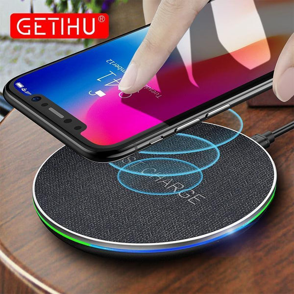 GETIHU Qi Wireless Charger 10W Fast For iPhone 8 Plus X Wireless Charging Pad For Samsung S8 Note 8 QC Wirless Charger for Phone-China-Black with Box-Black with Box-JadeMoghul Inc.