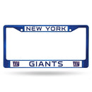 Car License Plate Frame Giants Blue Colored Chrome Frame