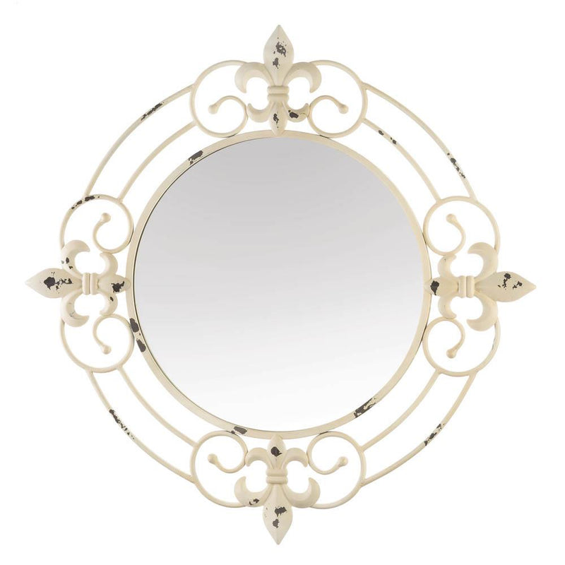 Home Decor Ideas Antique White Fleur De Lis Wall Mirror