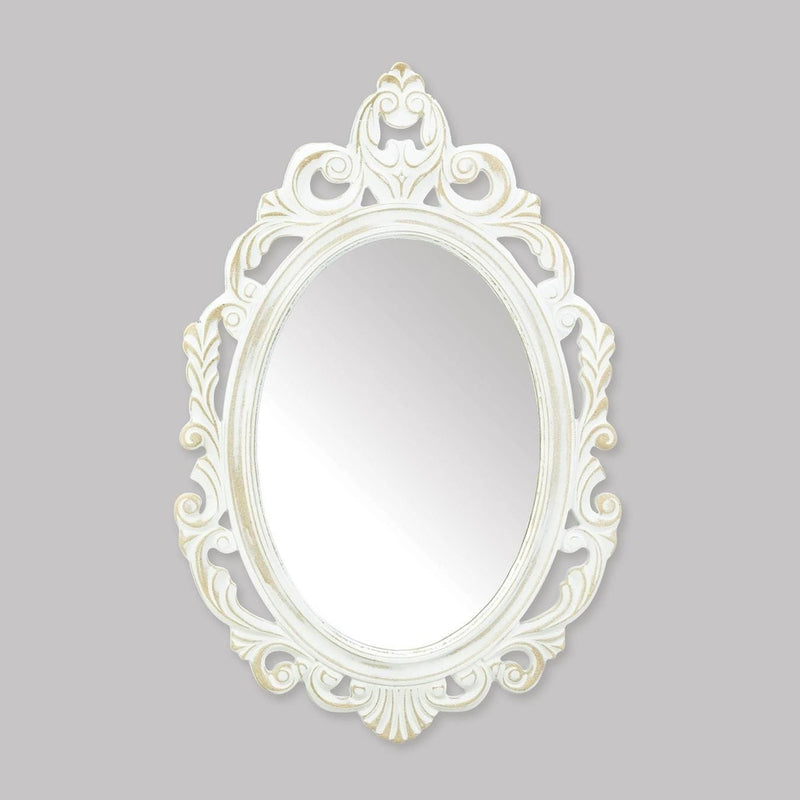 Home Decor Ideas Antiqued White Wall Mirror