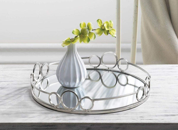 Gifts Cheap Home Decor Silver Circles Mirrored Tray Koehler