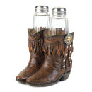 Modern Living Room Decor Cowboy Boots S & P Shakers Holder Set