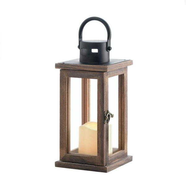 Scented Candles Lodge Wooden Lantern With Led Candle
