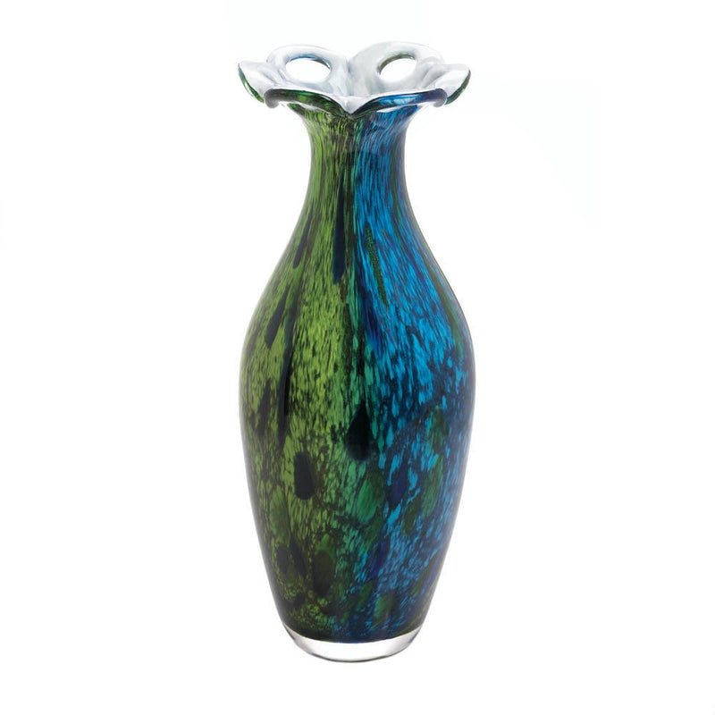 Modern Living Room Decor Peacock Bloom Art Glass Vase