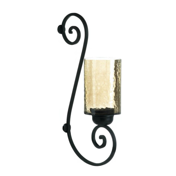 Candle Sconces Iridescent Glass Scroll Wall Sconce