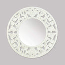 Gifts Home Decor Ideas Carved Round White Wall Mirror Koehler