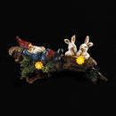 Gifts Home Decor Ideas Sleeping Gnome With Bunnies Solar Statue Koehler