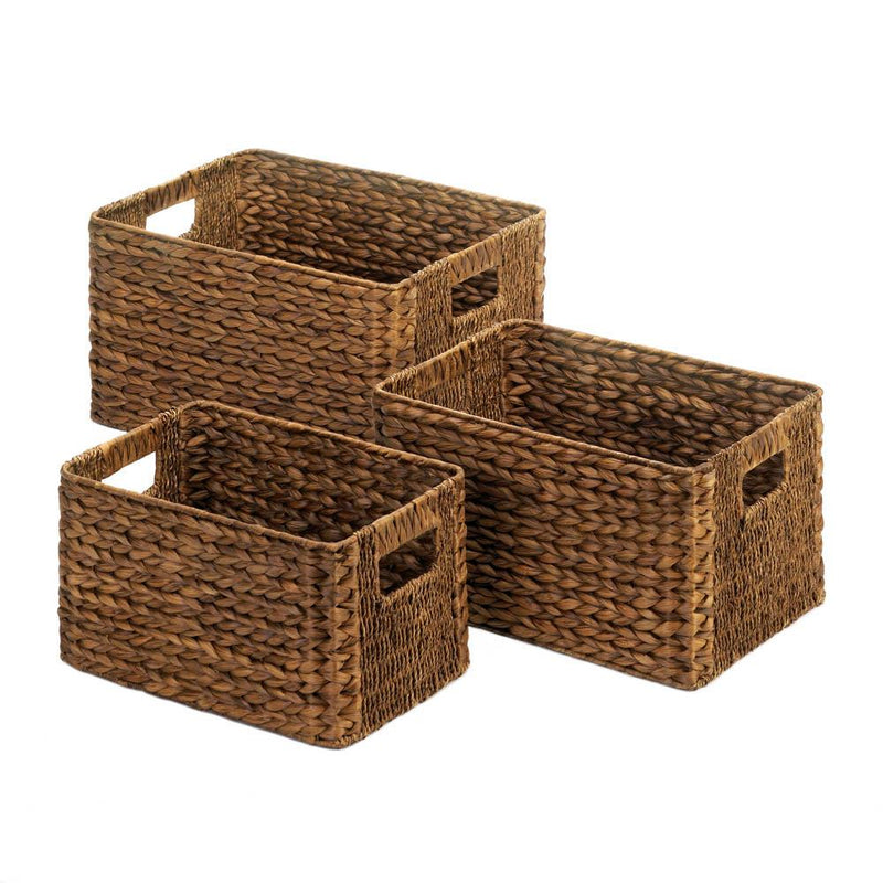 Decoration Ideas Brown Wicker Basket Trio