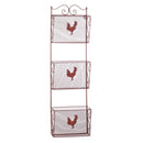 Home Decor Ideas Red Rooster Triple Basket Organizer