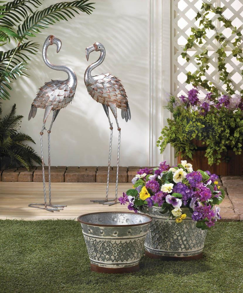 Home Decor Ideas Standing Tall Galvanized Flamingo Statue