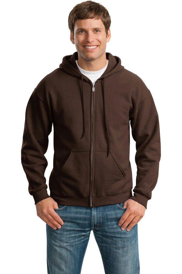 Gildan - Heavy Blend Full-Zip Hooded Sweatshirt. 18600-Sweatshirts/fleece-Dark Chocolate-2XL-JadeMoghul Inc.
