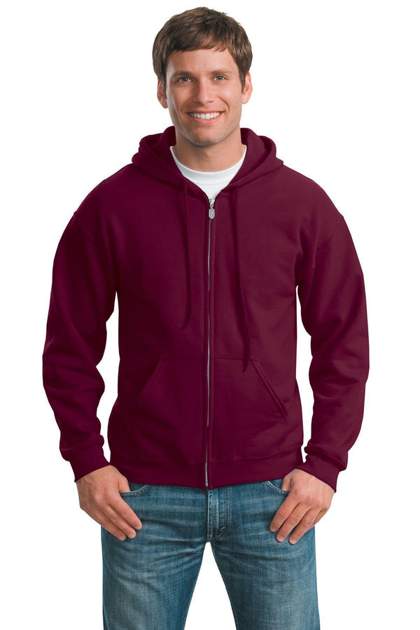 Gildan - Heavy Blend Full-Zip Hooded Sweatshirt. 18600-Sweatshirts/fleece-Maroon-M-JadeMoghul Inc.