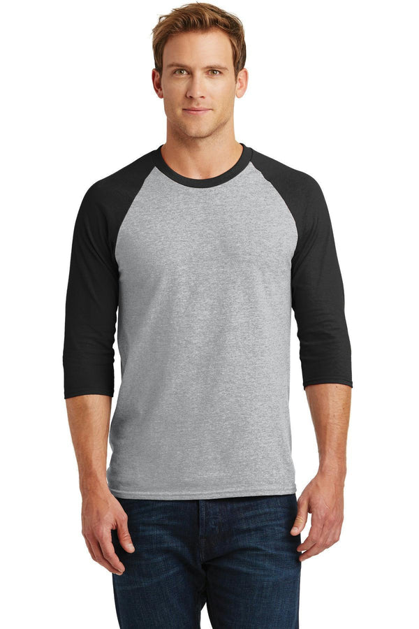 Gildan Heavy Cotton 3/4-Sleeve Raglan T-Shirt. 5700-T-shirts-Sport Grey/ Black-3XL-JadeMoghul Inc.