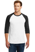 Gildan Heavy Cotton 3/4-Sleeve Raglan T-Shirt. 5700-T-shirts-White/ Black-3XL-JadeMoghul Inc.