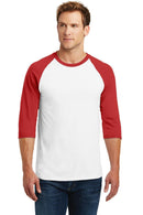 Gildan Heavy Cotton 3/4-Sleeve Raglan T-Shirt. 5700-T-shirts-White/ Red-3XL-JadeMoghul Inc.