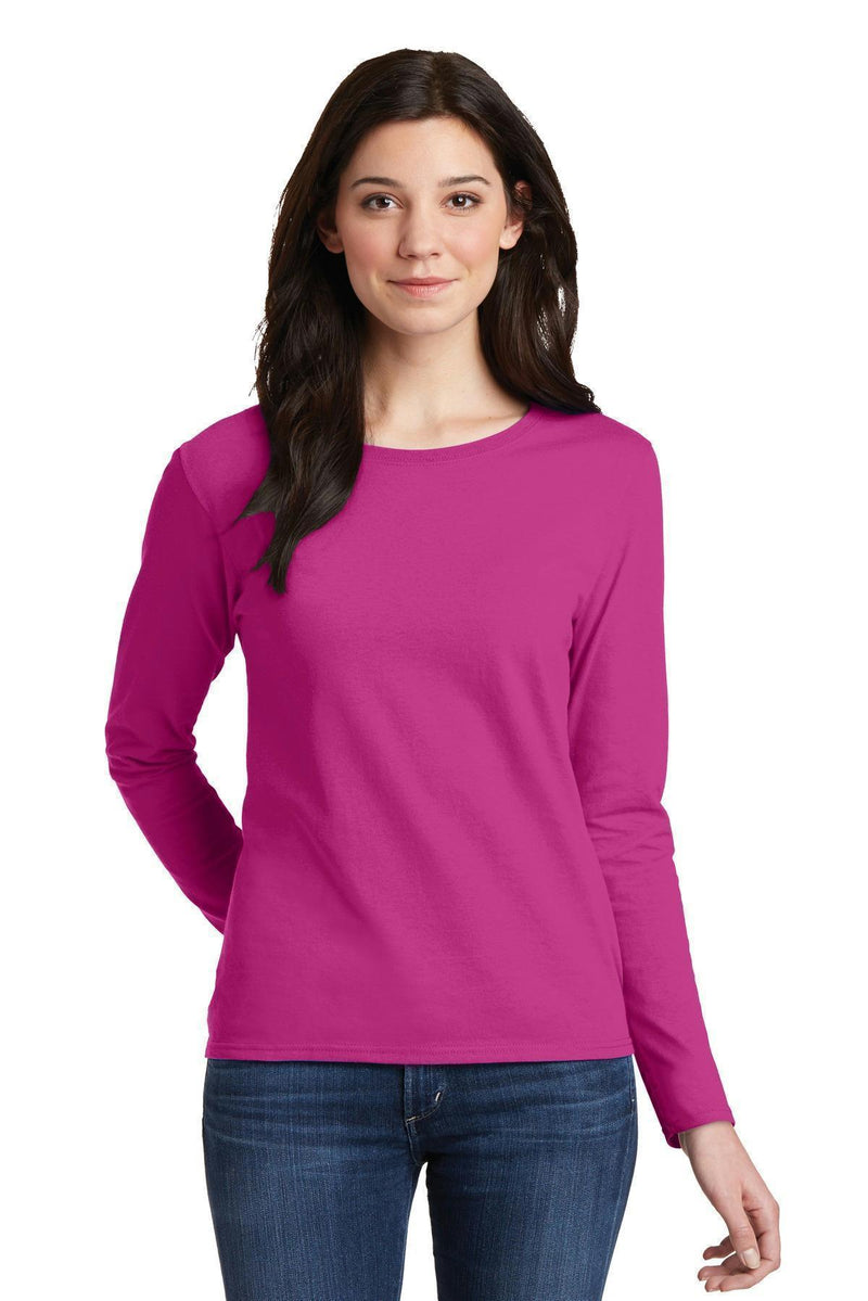 Gildan Ladies Heavy Cotton 100% Cotton Long Sleeve T-Shirt. 5400L-T-shirts-Heliconia-3XL-JadeMoghul Inc.