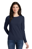 Gildan Ladies Heavy Cotton 100% Cotton Long Sleeve T-Shirt. 5400L-T-shirts-Navy-3XL-JadeMoghul Inc.