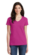 Gildan Ladies Heavy Cotton 100% Cotton V-Neck T-Shirt. 5V00L-Ladies-Heliconia-3XL-JadeMoghul Inc.