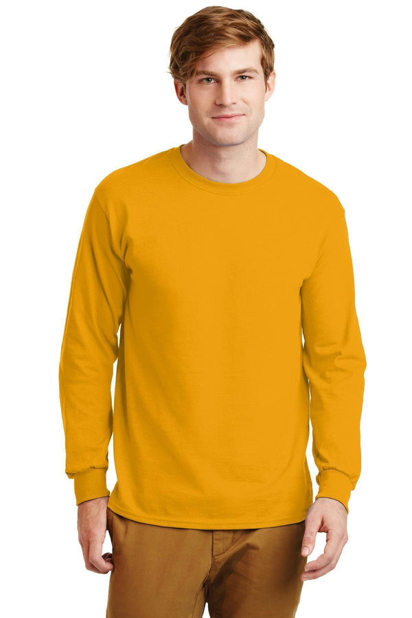 Gildan - Ultra Cotton 100% Cotton Long Sleeve T-Shirt. G2400-T-shirts-Gold-L-JadeMoghul Inc.