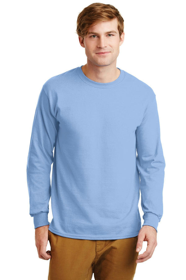 Gildan - Ultra Cotton 100% Cotton Long Sleeve T-Shirt. G2400-T-shirts-Light Blue-XL-JadeMoghul Inc.