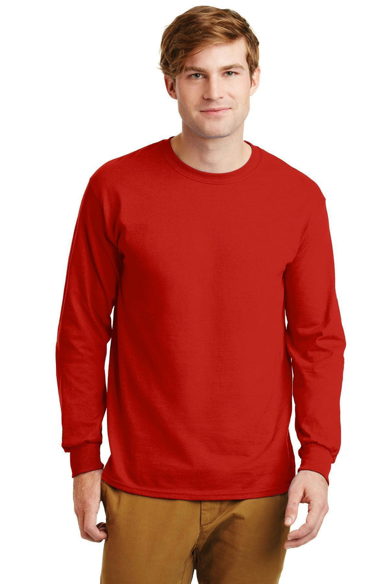 Gildan - Ultra Cotton 100% Cotton Long Sleeve T-Shirt. G2400-T-shirts-Red-2XL-JadeMoghul Inc.