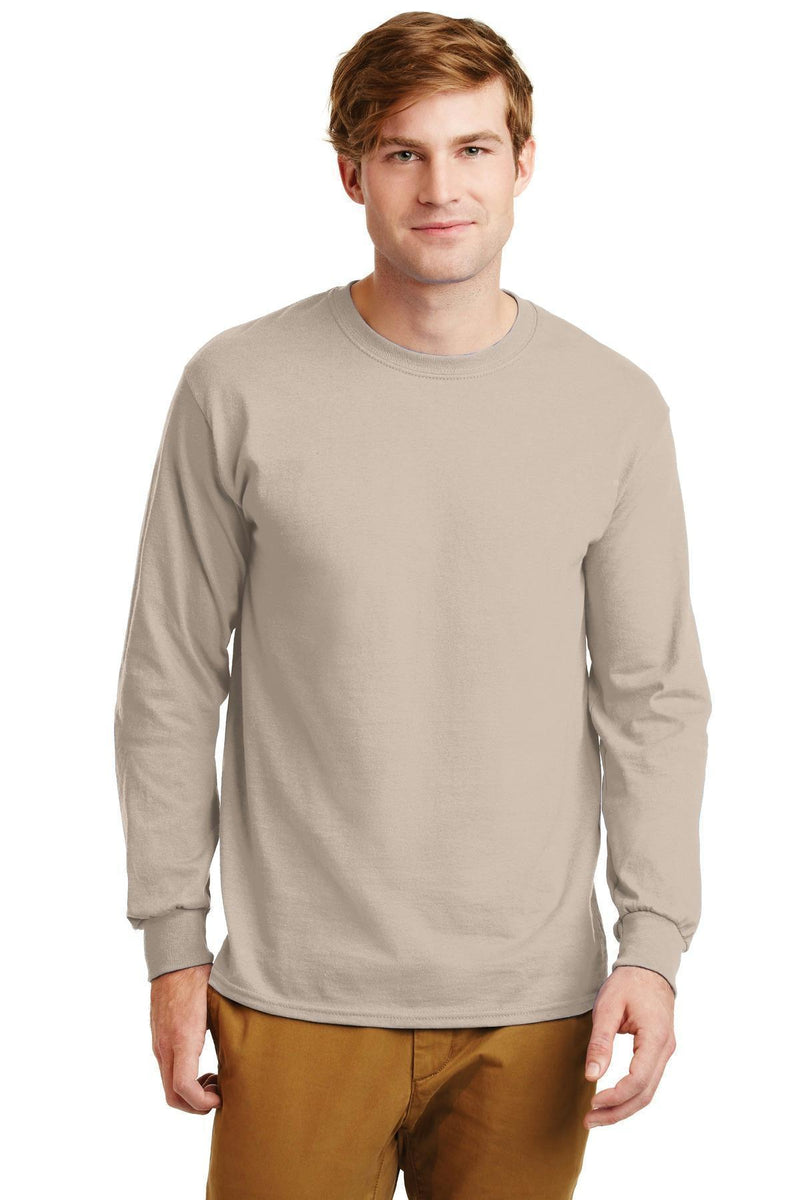 Gildan - Ultra Cotton 100% Cotton Long Sleeve T-Shirt. G2400-T-shirts-Sand-2XL-JadeMoghul Inc.