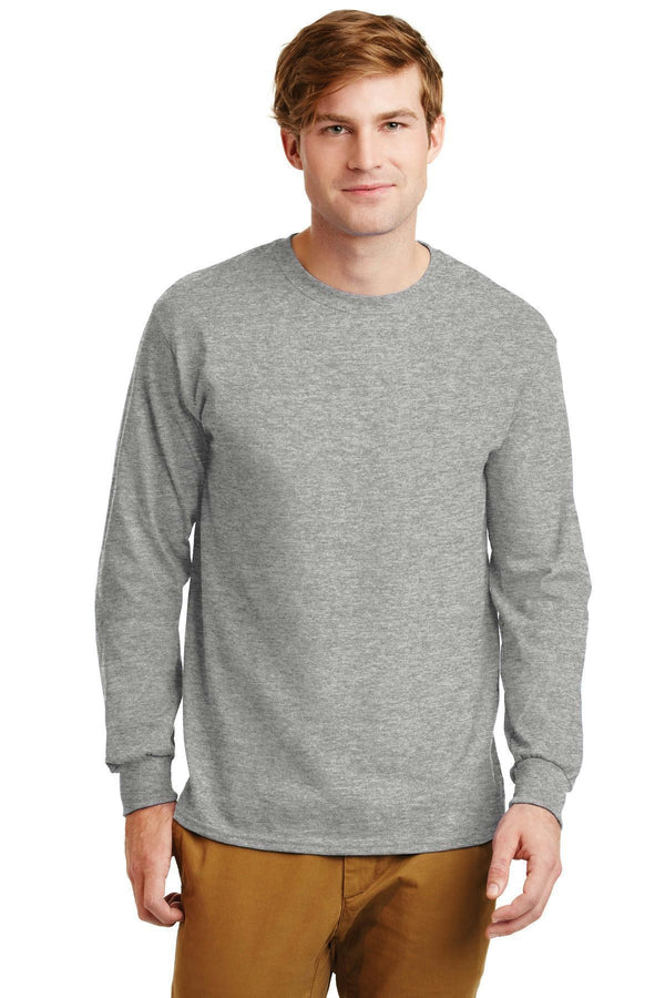 Gildan - Ultra Cotton 100% Cotton Long Sleeve T-Shirt. G2400-T-shirts-Sport Grey*-S-JadeMoghul Inc.