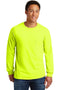 Gildan - Ultra Cotton 100% Cotton Long Sleeve T-Shirt with Pocket 2410-T-shirts-Safety Green-5XL-JadeMoghul Inc.