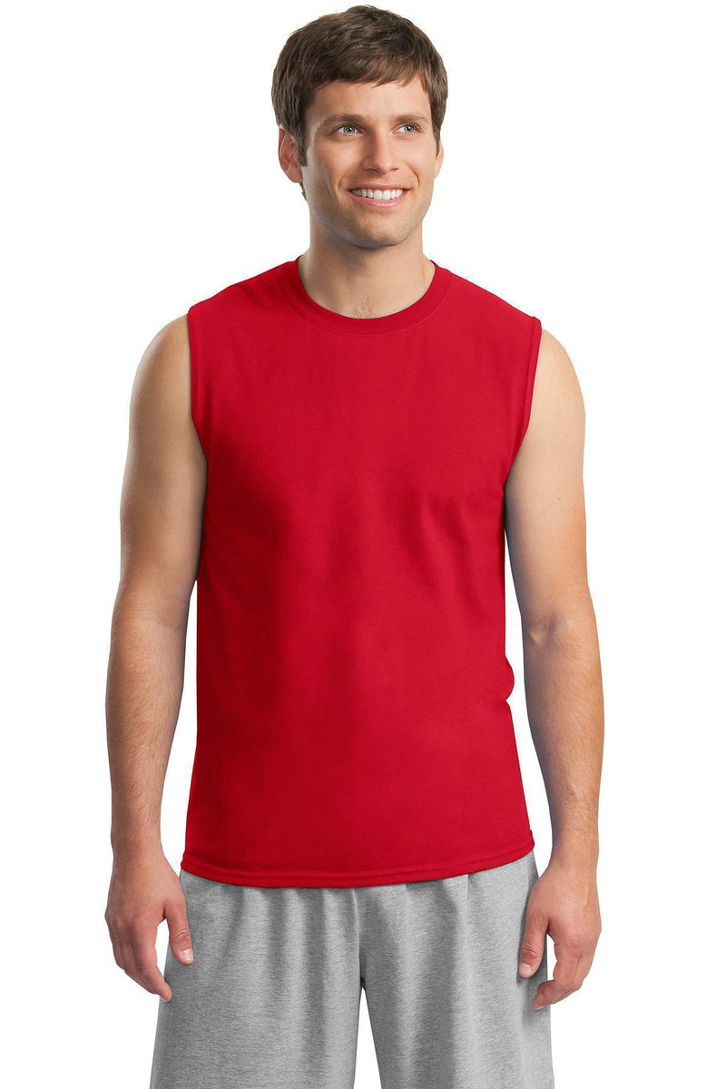 Gildan - Ultra Cotton Sleeveless T-Shirt. 2700-T-shirts-Red-2XL-JadeMoghul Inc.