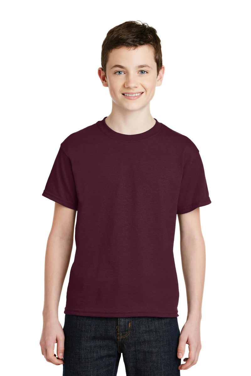 Gildan - Youth Dry lend 50 Cotton 50 Poly T-Shirt. 8000B-Youth-Maroon-L-JadeMoghul Inc.