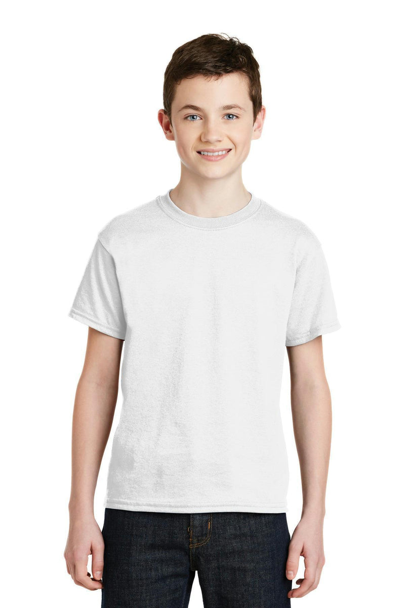 Gildan - Youth Dry lend 50 Cotton 50 Poly T-Shirt. 8000B-Youth-White-L-JadeMoghul Inc.