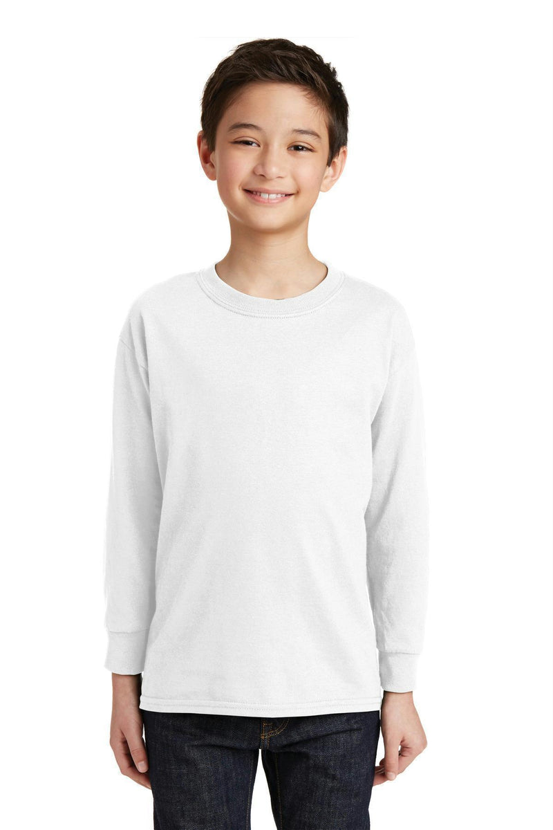 Gildan Youth Heavy Cotton 100% Cotton Long Sleeve T-Shirt. 5400B-T-shirts-White-XL-JadeMoghul Inc.