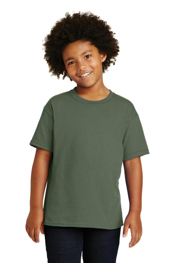 Gildan - Youth Heavy Cotton 100% Cotton T-Shirt. 5000B-T-shirts-Military Green-L-JadeMoghul Inc.