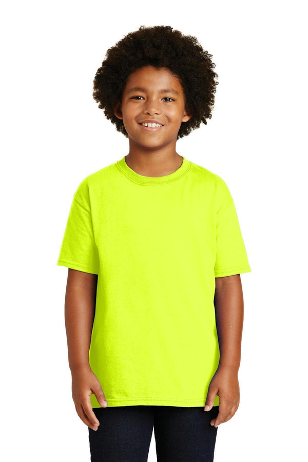 Gildan - Youth Ultra Cotton 100% Cotton T-Shirt. 2000B-Youth-Safety Green-L-JadeMoghul Inc.