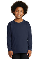 Gildan - Youth Ultra Cotton Long Sleeve T-Shirt. 2400B-Youth-Navy-XL-JadeMoghul Inc.
