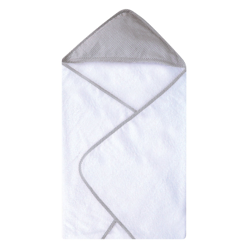 Gingham Seersucker Gray Deluxe Hooded Towel-SRS-GRY-JadeMoghul Inc.