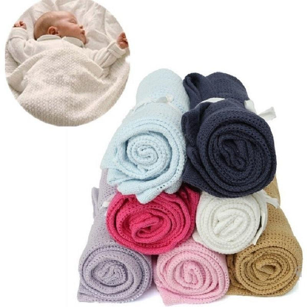 Giol Me Num Newborn Baby Blankets Super Soft Cotton Crochet Summer Candy Color Prop Crib Casual Sleeping Bed Supplies Hole Wrap-Green fruit-JadeMoghul Inc.