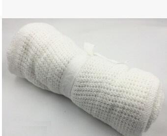 Giol Me Num Newborn Baby Blankets Super Soft Cotton Crochet Summer Candy Color Prop Crib Casual Sleeping Bed Supplies Hole Wrap-White-JadeMoghul Inc.