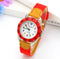 Girl Children's Gift Fabric Strap Learn Time Tutor Watch-red-JadeMoghul Inc.