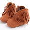 Girl Faux Suede Cowboy Booties With Fringe Detail-Model 6-1-JadeMoghul Inc.