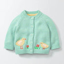 Girl Front Open Applique design Cardigan Sweater-as picture-18M-JadeMoghul Inc.