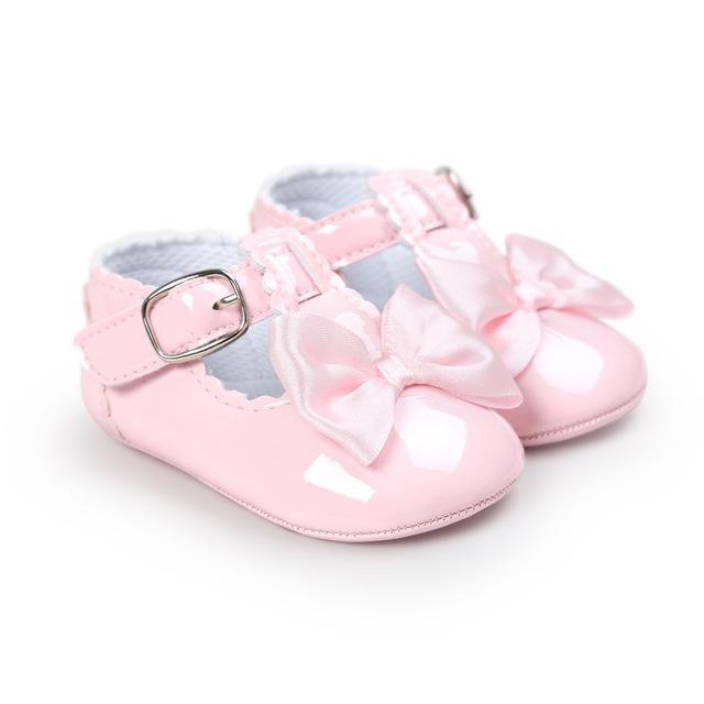 Girl Shiny PU Leather bow Dress Shoes-Pink-3-JadeMoghul Inc.