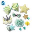 Girls 10pcs Glitter Headwear Set-D Yellow-JadeMoghul Inc.