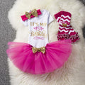 Girls 1st Birthday Party Romper And Tutu Skirt Set-As Picture 13-JadeMoghul Inc.