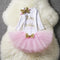 Girls 1st Birthday Party Romper And Tutu Skirt Set-As Picture 15-JadeMoghul Inc.