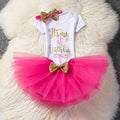 Girls 1st Birthday Party Romper And Tutu Skirt Set-As Picture 2-JadeMoghul Inc.