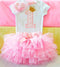 Girls 1st Birthday Party Romper And Tutu Skirt Set-As Picture 4-JadeMoghul Inc.